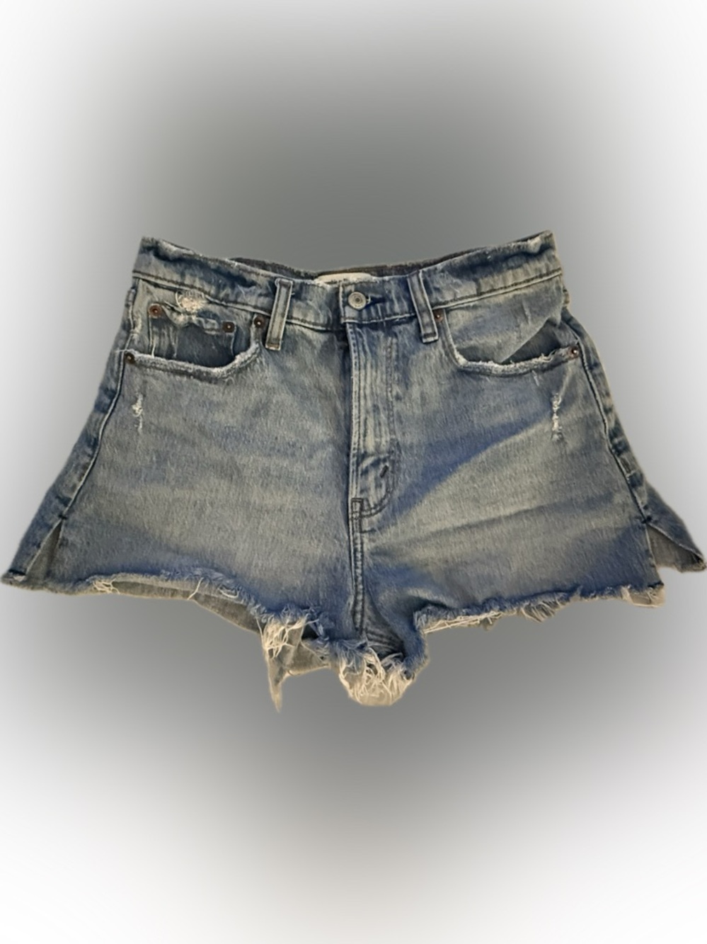 Abercrombie & Fitch Distressed Light Blue Denim Cutoff Shorts